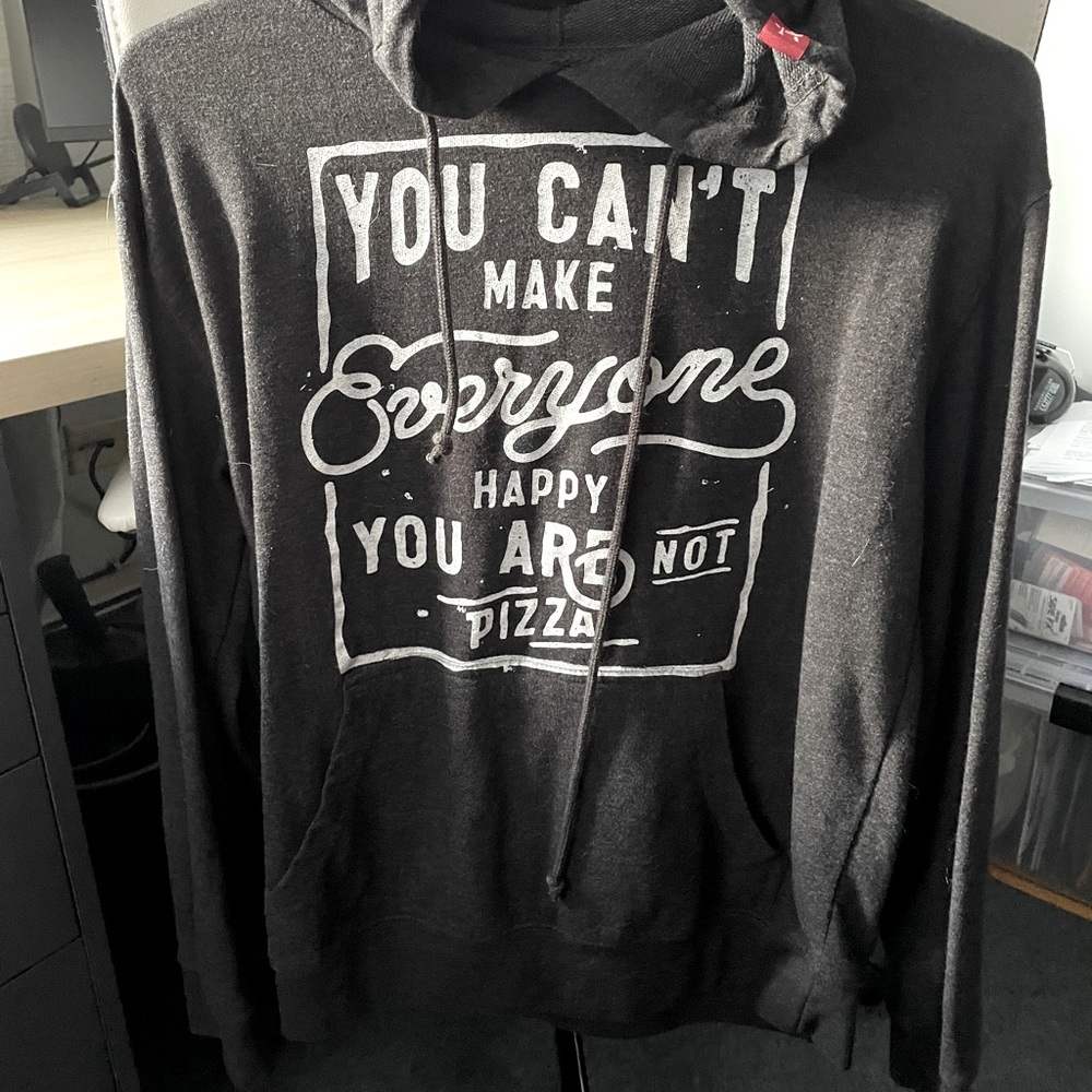 Pizza sweatshirt with drawstring hood - S